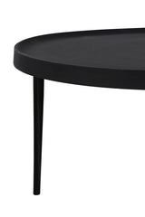 Elegant Tobias Black Nesting Coffee Tables - Set of 2 (Ø64x39 cm & Ø75x44 cm)