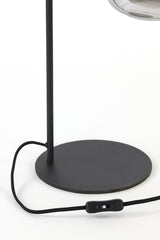 Elegant Black and Smoked Glass Table Lamp 26x20x60 cm
