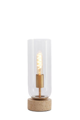Elegant Glass and Bronze Table Lamp Ø12x35 cm - Rylano Collection