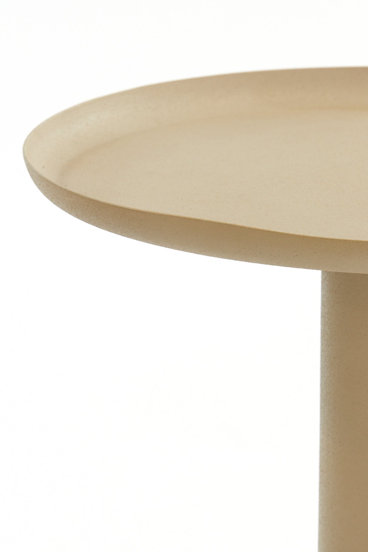 Beige Milaki Round Side Table 39x52 cm