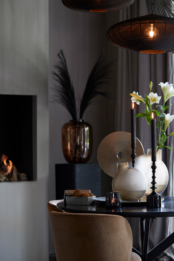 Elegant Brown Torna Glass Vase - 36 cm Tall