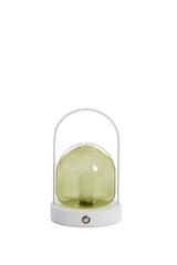 Yeremi LED Table Lamp, Green & Cream Glass, Ø12x19 cm