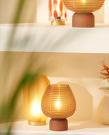 Alenna Glass Brown LED Table Lamp 18x23 cm