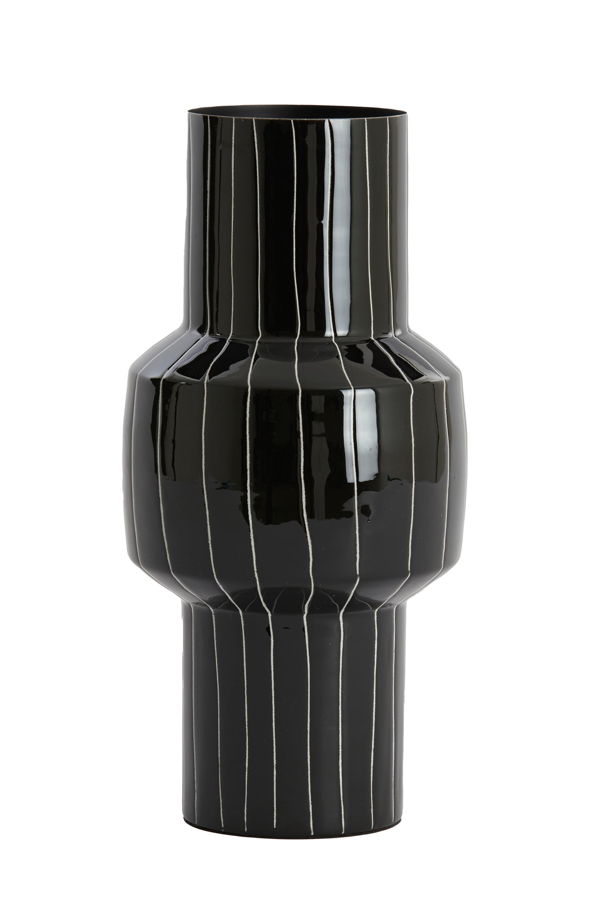 Elegant Senuma Vase - Glossy Black and White Finish (Ø16x33 cm)