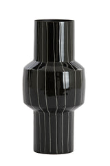 Elegant Senuma Vase - Glossy Black and White Finish (Ø16x33 cm)