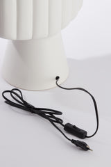 Sculptural Matt Cream Ceramic Lamp Base, 29.5x18.5x49 cm