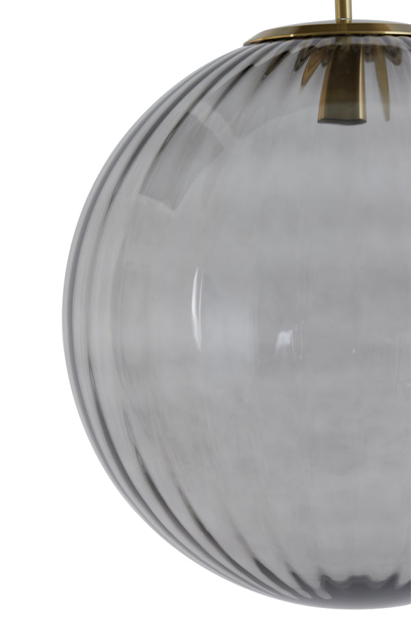 Elegant 40 cm Glass Pendant Lamp in Light Grey and Gold