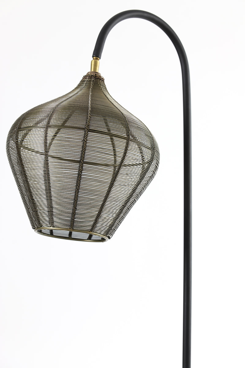 Antique Bronze and Matte Black Alvaro Floor Lamp 35x30x160 cm